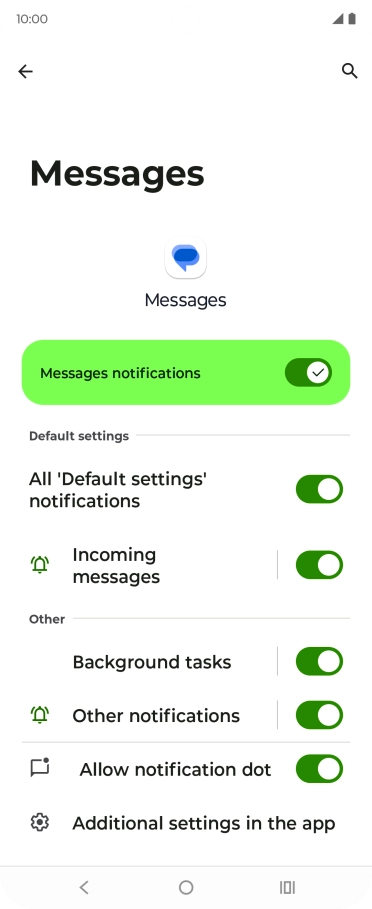 Press Incoming messages. Press Incoming messages.