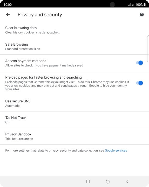 Press Clear browsing data. Press Clear browsing data.