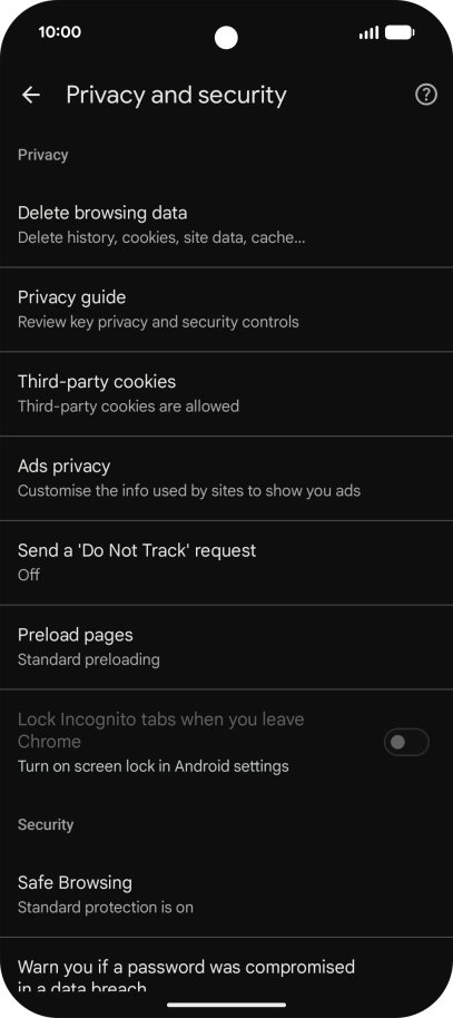 Press Delete browsing data. Press Delete browsing data.