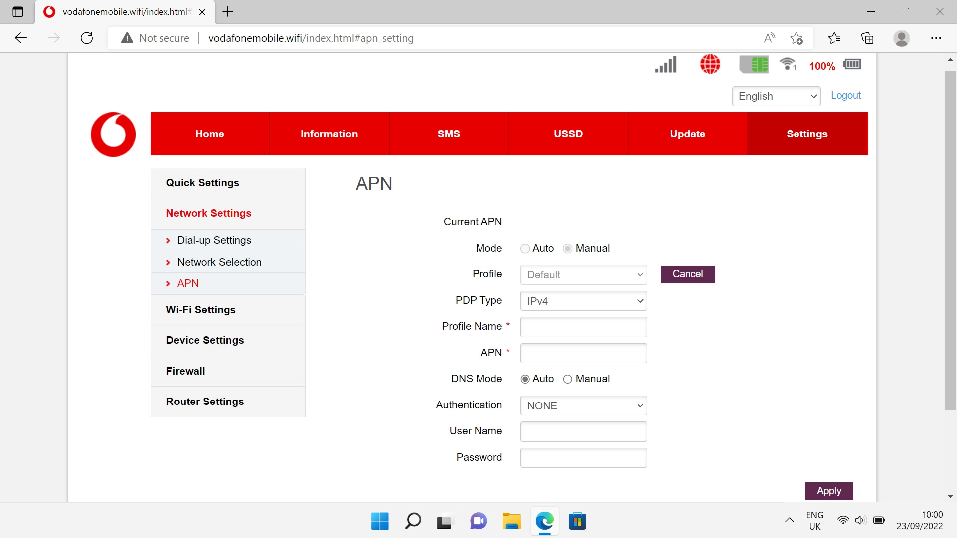 Click the drop down list next to 