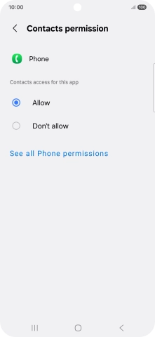 Press the required setting.