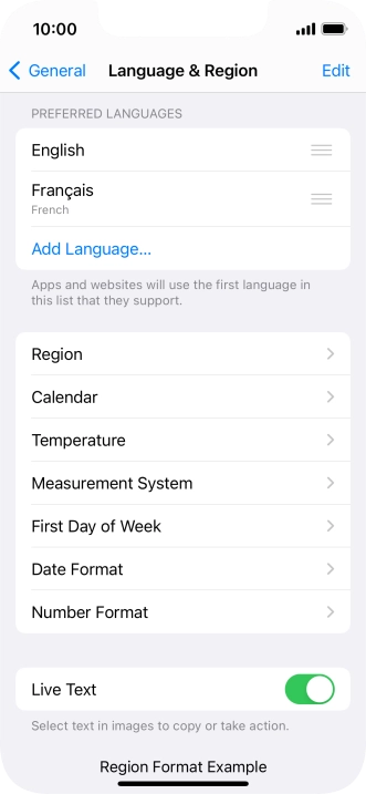 To subsequently select another language as the default language, press the move icon next to the required language and drag it to the top of the list. To subsequently select another language as the default language, press the move icon next to the required language and drag it to the top of the list.