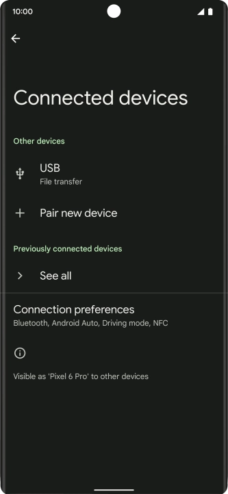 Press Connection preferences.
