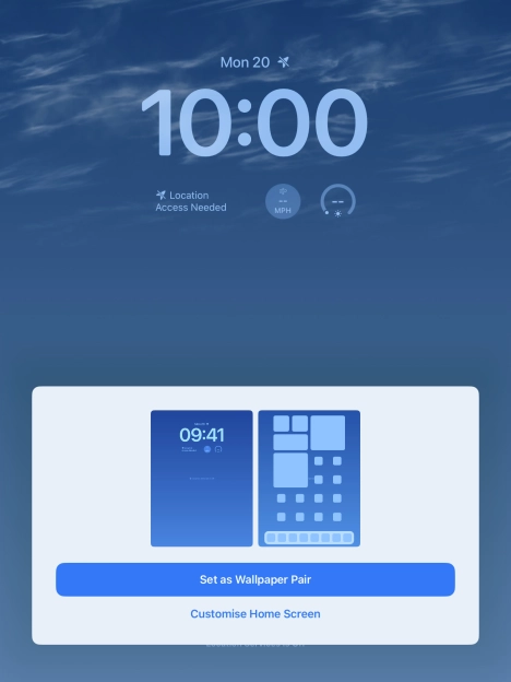 To use the same colour theme on the home screen, press Set as Wallpaper Pair. To use the same colour theme on the home screen, press Set as Wallpaper Pair.