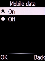 Select the required setting and press the Left selection key.
