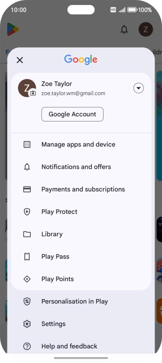 Press Manage apps and device. Press Manage apps and device.