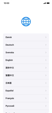 Press the required language. Press the required language.