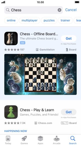 Press the required app. Press the required app.