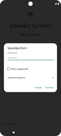 Key in the password for the Wi-Fi network and press Connect. Key in the password for the Wi-Fi network and press Connect.