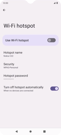 Press Hotspot password. Press Hotspot password.
