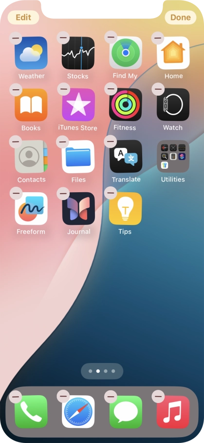 Press the home screen icon.
