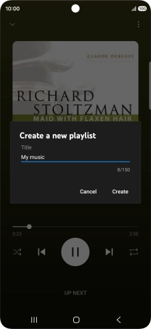 Key in a name for the playlist and press Create.