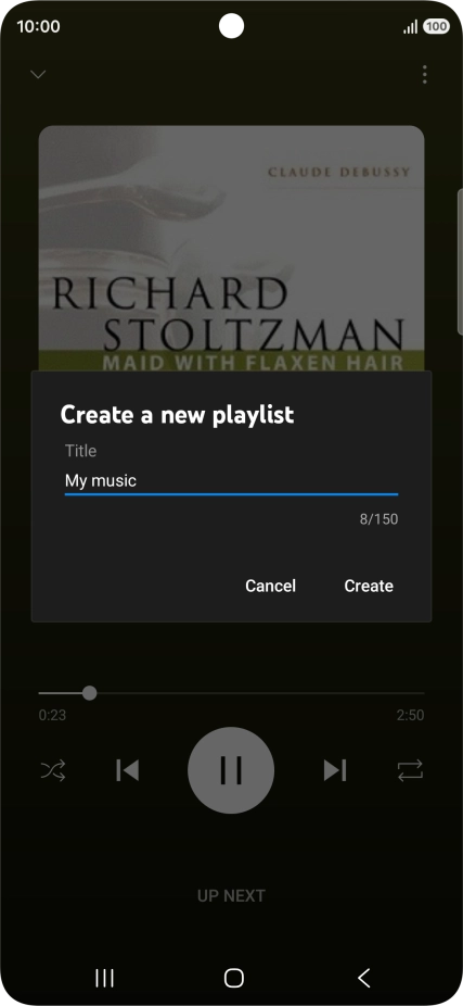 Key in a name for the playlist and press Create.