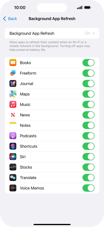 Press Background App Refresh. Press Background App Refresh.