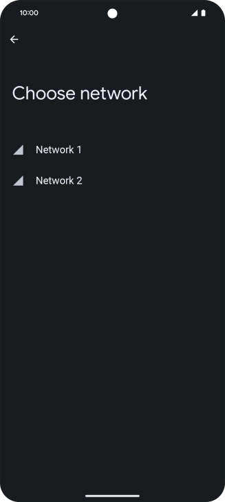 Press the required network.