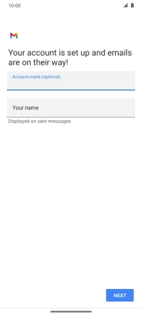 Press Your name and key in the required sender name.