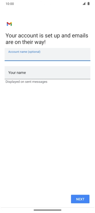 Press Your name and key in the required sender name.