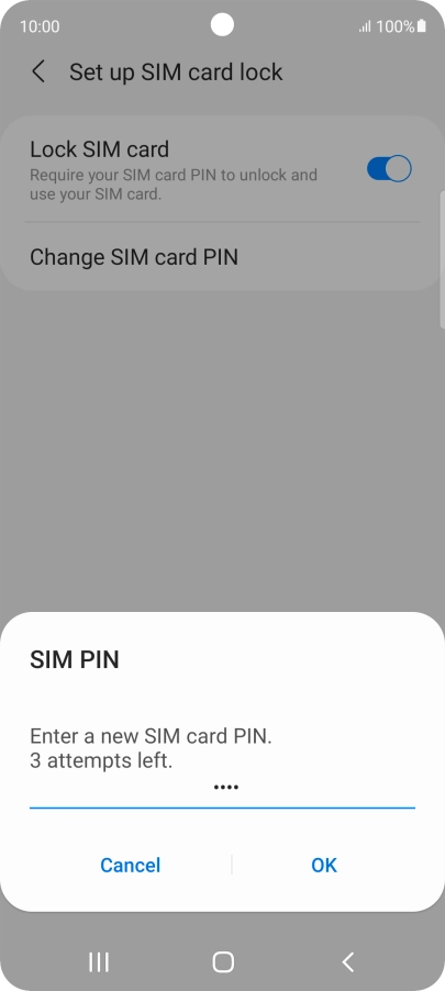 Key in a new four-digit PIN and press OK. Key in a new four-digit PIN and press OK.