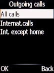 Select the required barring type.