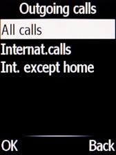 Select the required barring type.