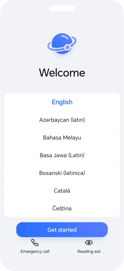 Press the required language. Press the required language.