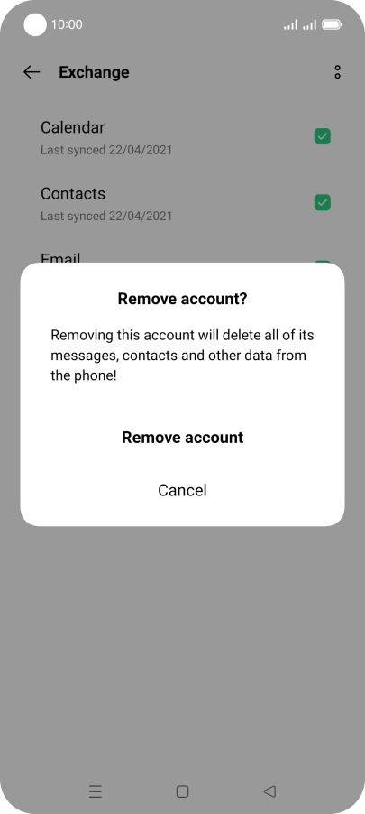 Press Remove account. Press Remove account.