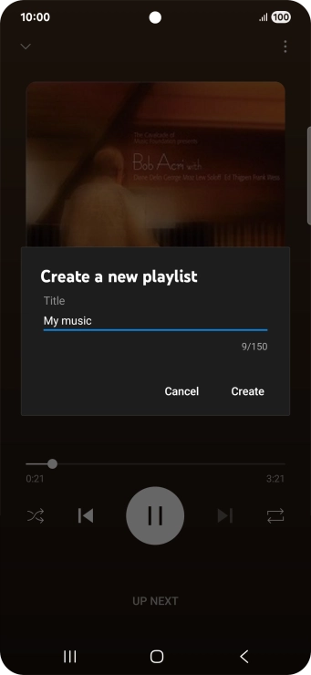 Key in a name for the playlist and press Create.