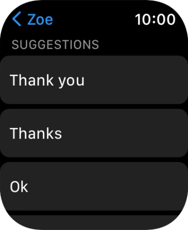 Press the required quick reply. Press the required quick reply.