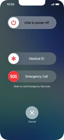 Press and drag the power off icon right. Press and drag the power off icon right.