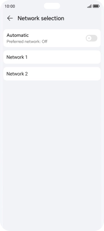Press the required network. Press the required network.