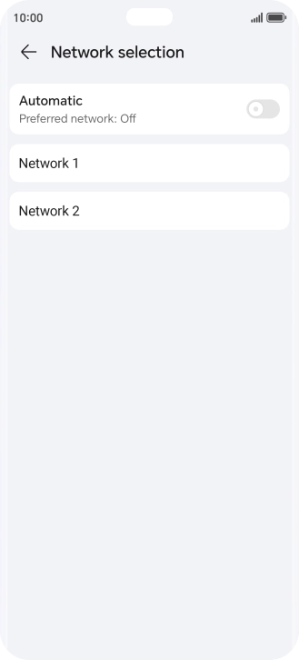 Press the required network. Press the required network.