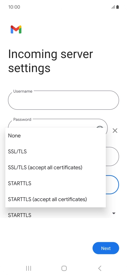 Press SSL/TLS.