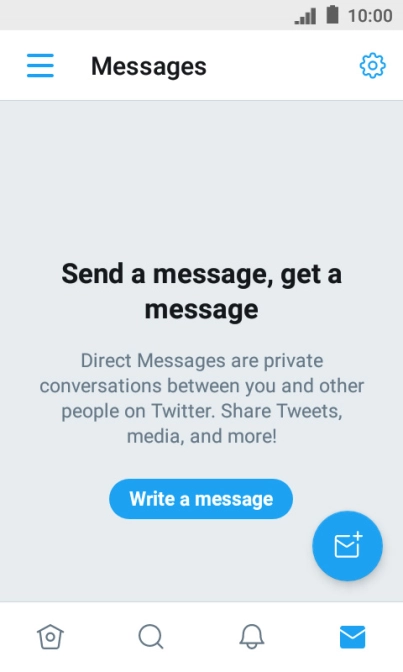 Press the new message icon. Press the new message icon.