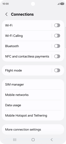 Press Data usage.