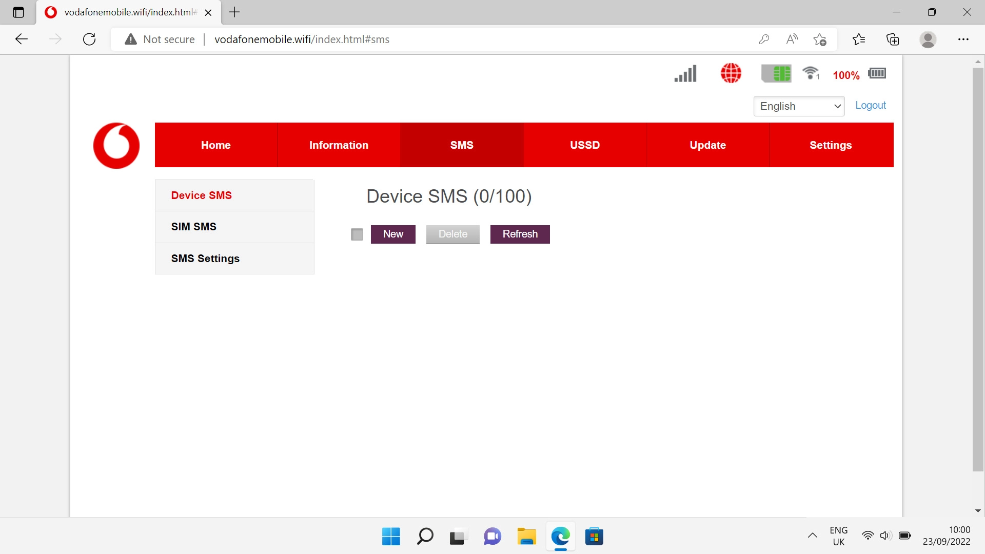 Click SMS Settings.