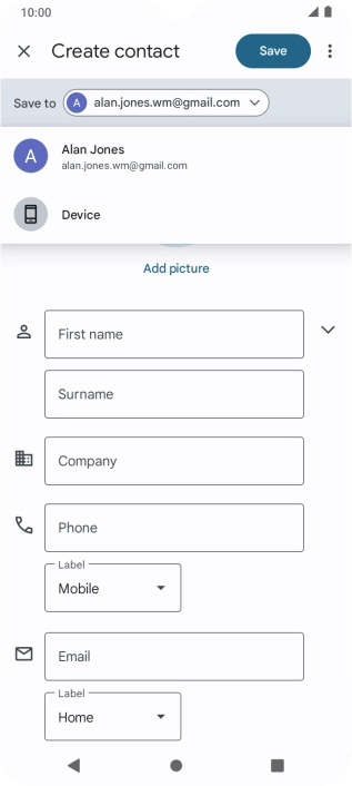 Press the required Google account. Press the required Google account.