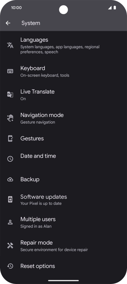 Press Reset options. Press Reset options.