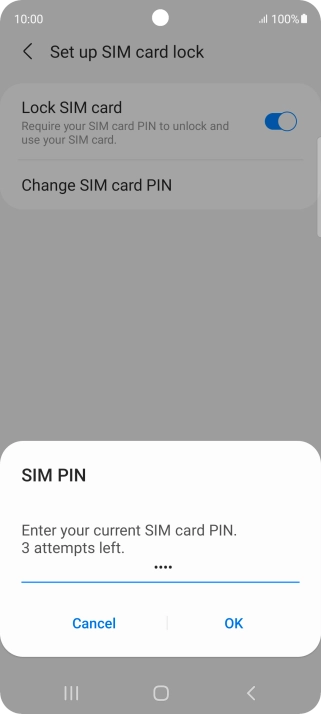Key in your current PIN and press OK. Key in your current PIN and press OK.