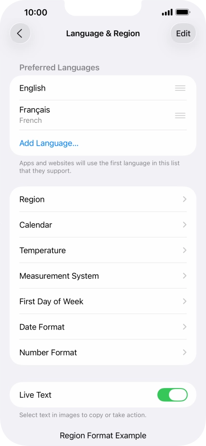 To subsequently select another language as the default language, press the move icon next to the required language and drag it to the top of the list. To subsequently select another language as the default language, press the move icon next to the required language and drag it to the top of the list.