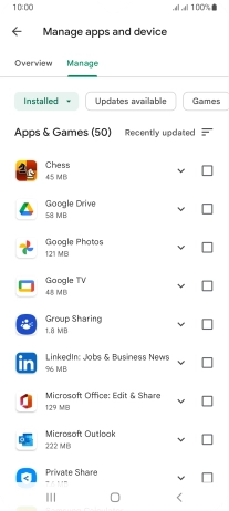 Press the required app.