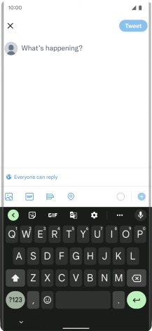 Press the text input field. Press the text input field.