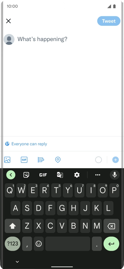 Press the text input field. Press the text input field.