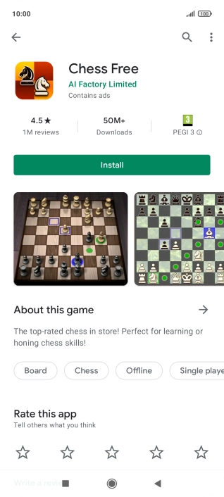 Press Install and follow the instructions on the screen to install the app.