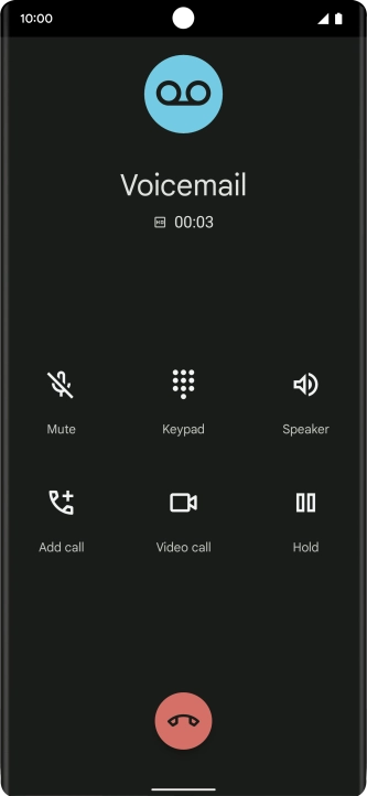 Press the end call icon. Press the end call icon.