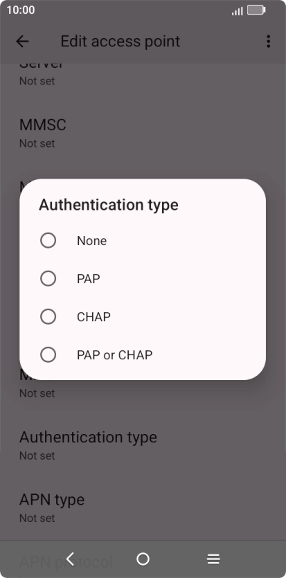 Press None.