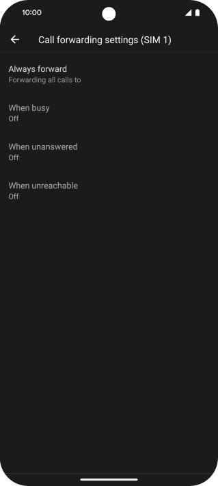 Press the required divert type. Press the required divert type.