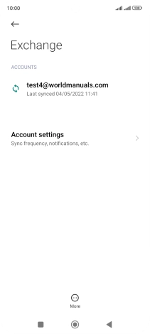 Press the required email account. Press the required email account.