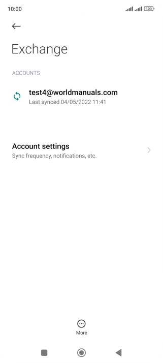 Press the required email account. Press the required email account.