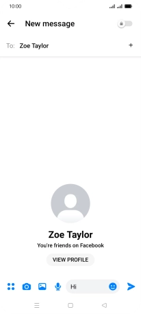 Write the required message and press the send icon. Write the required message and press the send icon.