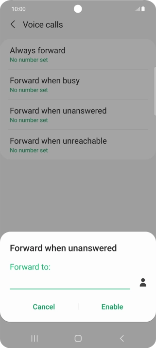 Key in +447836121121 and press Enable.